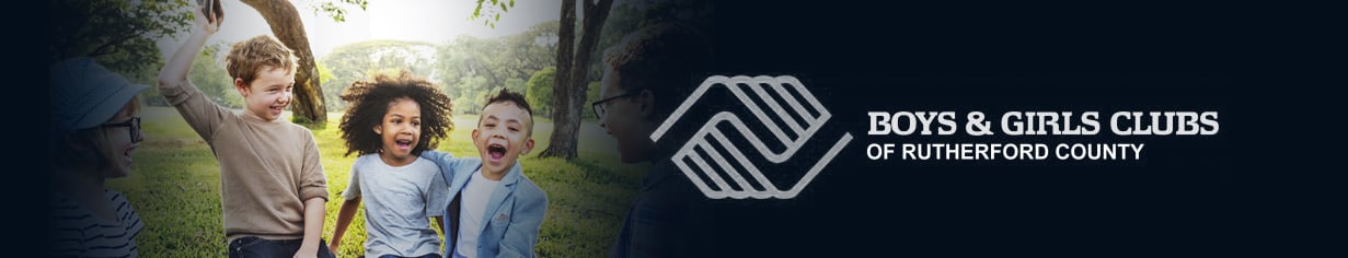 The Boys and Girls Club of Murfreesboro logo over an image of kids in the outdoors